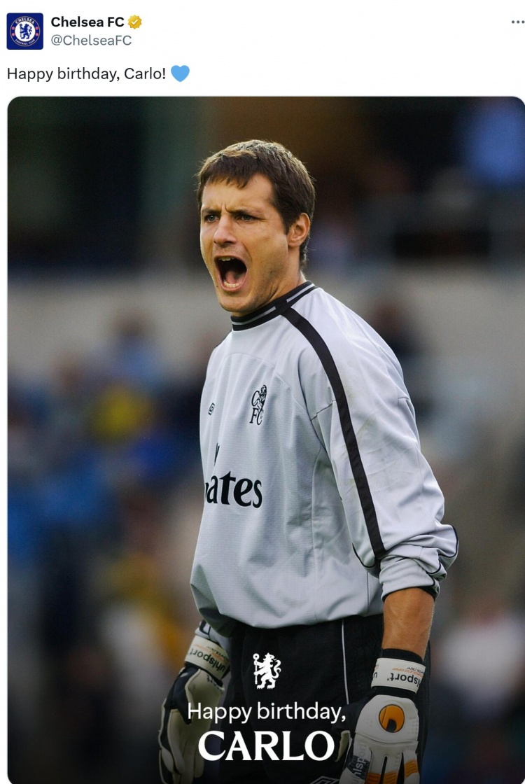 hth-切尔西更新官推，为该队名宿卡尔洛-库迪奇尼庆生