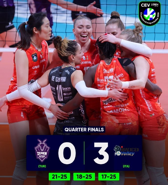 31岁朱婷欧冠献神作！极限救球变直接得分 主帅+队友激动跪地膜拜